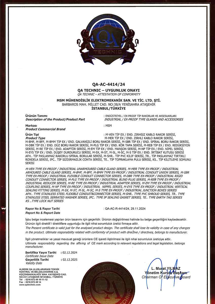 Kalite Sertifikaları » MSM Ex-Proof