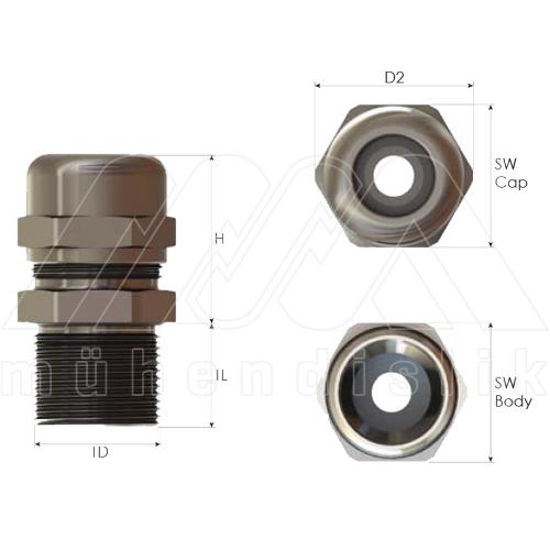 EX-PROOF CABLE GLANDS FOR UNARMOURED CABLE (BIMED)